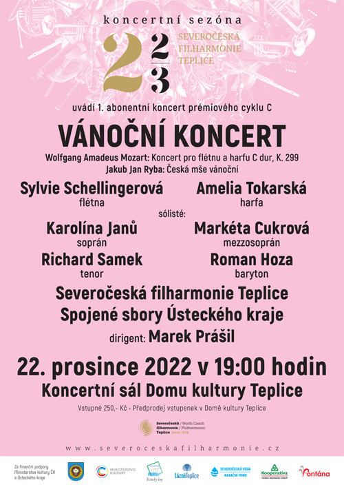 Plakát akce Česká mše vánoční se Severočeskou filharmonií