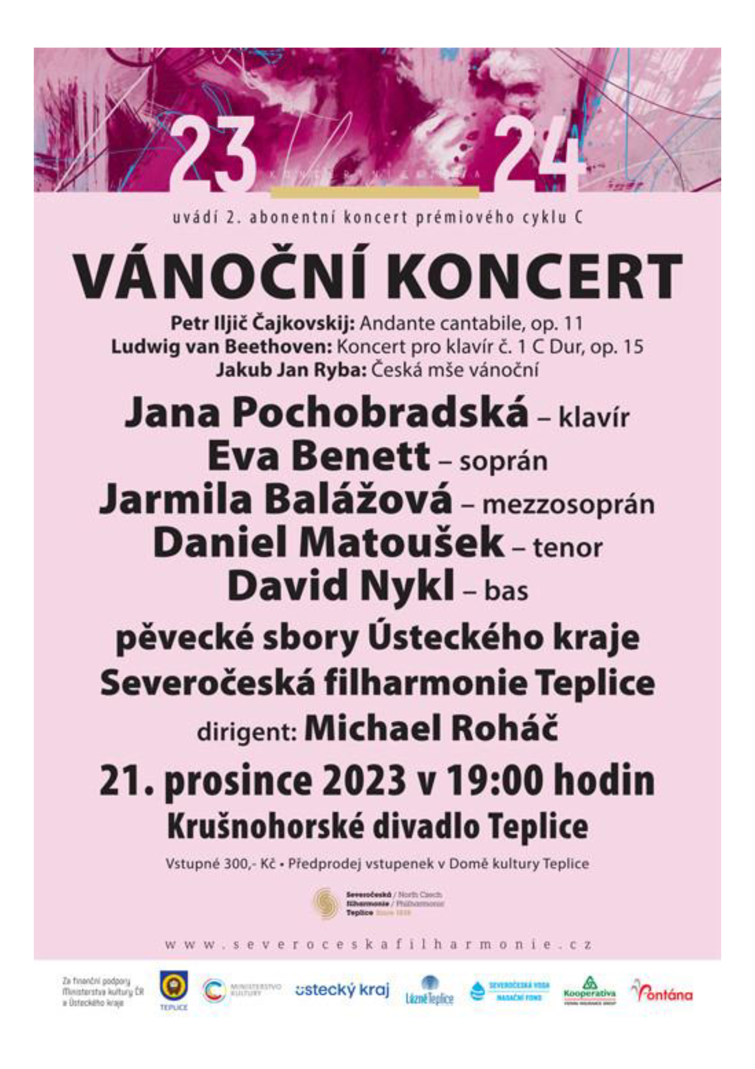 Plakát akce Vánoční koncert v Teplicích
