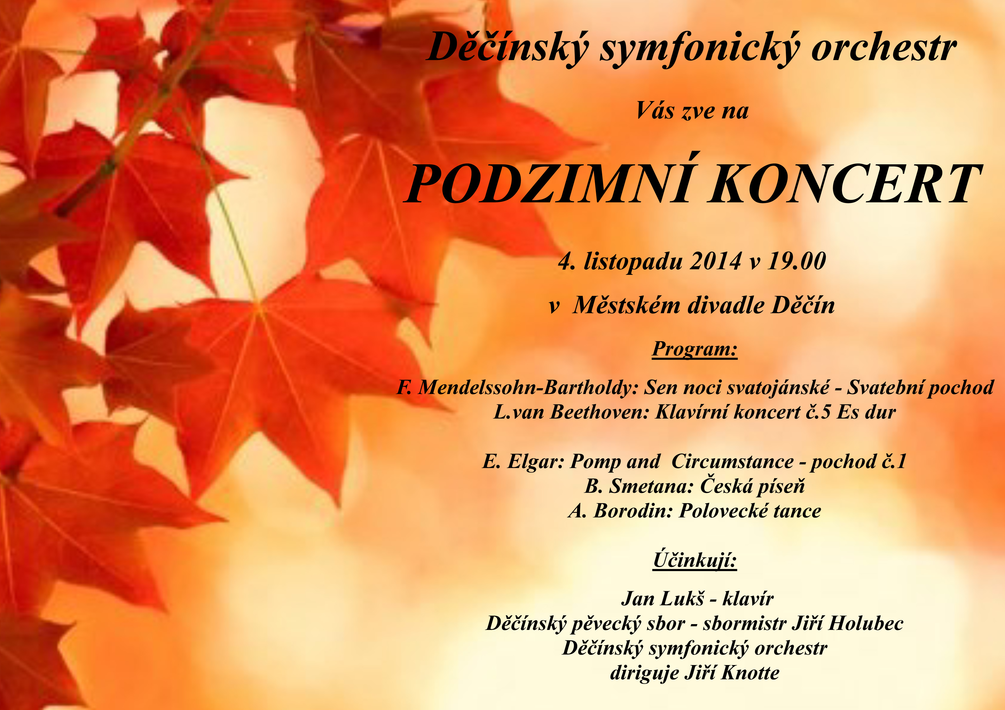 Plakát akce Podzimní koncert