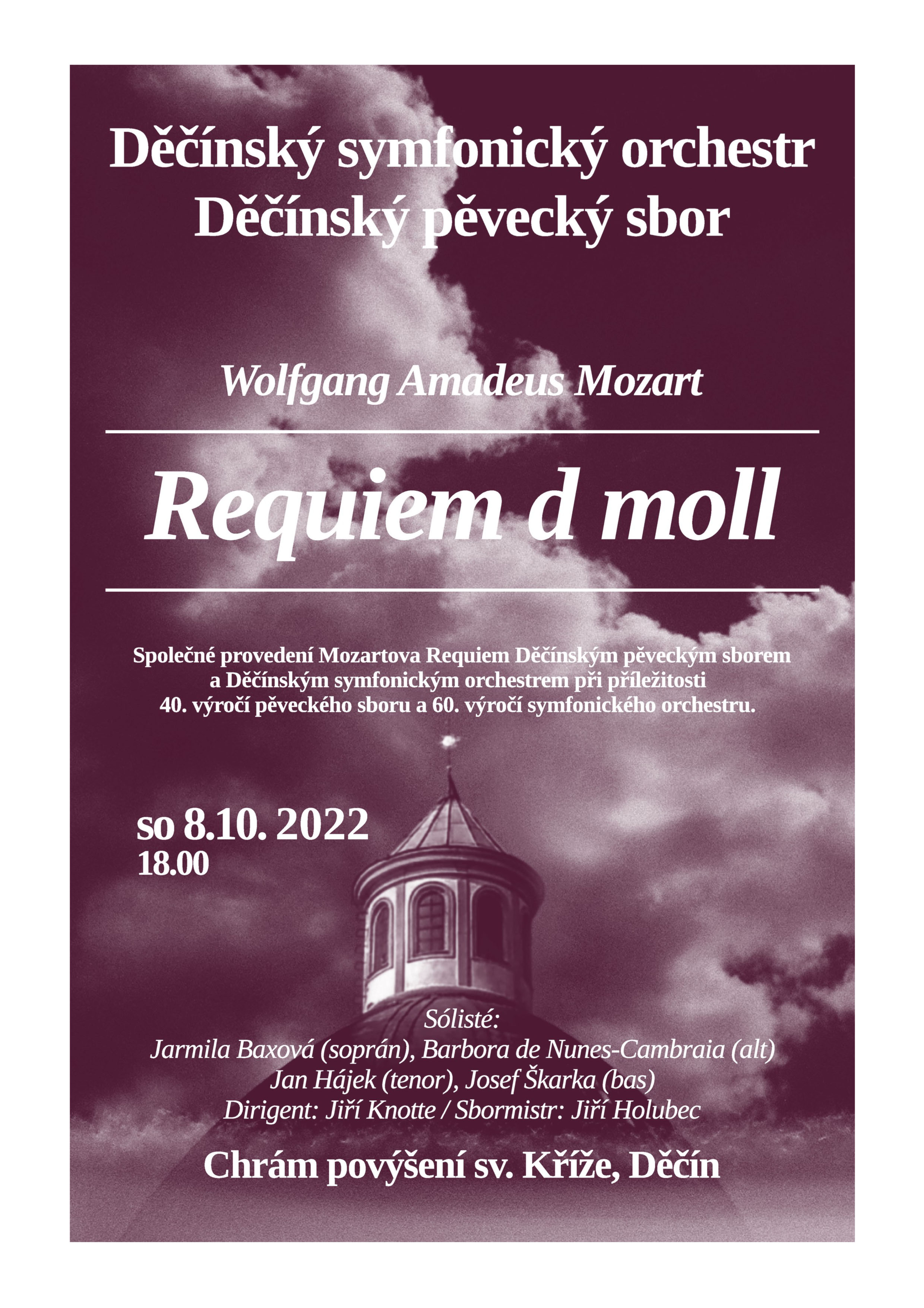 Plakát akce W. A. Mozart  Requiem d- moll